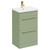 Napoli Olive Green 500mm Floor Standing Vanity Unit with 1 Tap Hole Basin and 2 Drawers with Brushed Brass Handles Left Hand View