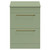 Napoli Olive Green 600mm Floor Standing Vanity Unit for Countertop Basins with 2 Drawers and Brushed Brass Handles Front View