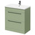 Napoli Olive Green 800mm Floor Standing Vanity Unit with 1 Tap Hole Basin and 2 Drawers with Gunmetal Grey Handles Right Hand View