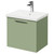 Napoli Olive Green 500mm Wall Mounted Vanity Unit with 1 Tap Hole Basin and Single Drawer with Polished Chrome Handle Right Hand View