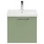 Napoli Olive Green 500mm Wall Mounted Vanity Unit with 1 Tap Hole Basin and Single Drawer with Polished Chrome Handle Front View