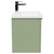 Napoli Olive Green 500mm Wall Mounted Vanity Unit with 1 Tap Hole Basin and Single Drawer with Polished Chrome Handle Side View