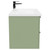 Napoli Olive Green 800mm Wall Mounted Vanity Unit with 1 Tap Hole Basin and 2 Drawers with Polished Chrome Handles Side View