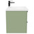 Napoli Olive Green 600mm Wall Mounted Vanity Unit with 1 Tap Hole Basin and 2 Drawers with Polished Chrome Handles Side View