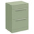 Napoli Olive Green 600mm Floor Standing Vanity Unit for Countertop Basins with 2 Drawers and Polished Chrome Handles Left Hand View