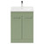 Napoli Olive Green 600mm Floor Standing Vanity Unit with 1 Tap Hole Basin and 2 Doors with Polished Chrome Handles Front View