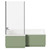 Loire 1700mm Left Hand L Shaped Shower Bath with Polished Chrome Bath Screen and Olive Green Front and End Bath Panels Front View