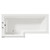 Loire 1700mm Left Hand L Shaped Shower Bath with Polished Chrome Bath Screen and Olive Green Front and End Bath Panels Top View