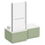 Loire 1700mm Left Hand L Shaped Shower Bath with Polished Chrome Towel Rail Bath Screen and Olive Green Front and End Bath Panels Left Hand View