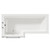 Loire 1700mm Left Hand L Shaped Shower Bath with Polished Chrome Towel Rail Bath Screen and Olive Green Front and End Bath Panels Top View