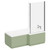 Loire 1700mm Right Hand L Shaped Shower Bath with Polished Chrome Bath Screen and Olive Green Front and End Bath Panels Left Hand View
