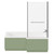Loire 1700mm Right Hand L Shaped Shower Bath with Polished Chrome Towel Rail Bath Screen and Olive Green Front and End Bath Panels Front View