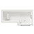 Loire 1700mm Right Hand L Shaped Shower Bath with Polished Chrome Towel Rail Bath Screen and Olive Green Front and End Bath Panels Top View