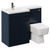 Napoli Combination Deep Blue 1100mm Vanity Unit Toilet Suite with Left Hand L Shaped 1 Tap Hole Basin and 2 Doors with Gunmetal Grey Handles Left Hand Side View