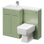 Napoli Combination Olive Green 1100mm Vanity Unit Toilet Suite with Left Hand L Shaped 1 Tap Hole Basin and 2 Doors with Polished Chrome Handles Right Hand Side View