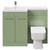 Napoli Combination Olive Green 1100mm Vanity Unit Toilet Suite with Left Hand L Shaped 1 Tap Hole Basin and 2 Doors with Polished Chrome Handles Front View