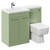 Napoli Combination Olive Green 1100mm Vanity Unit Toilet Suite with Left Hand L Shaped 1 Tap Hole Basin and 2 Doors with Polished Chrome Handles Left Hand Side View