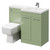 Napoli Combination Olive Green 1100mm Vanity Unit Toilet Suite with Right Hand L Shaped 1 Tap Hole Basin and 2 Doors with Polished Chrome Handles Right Hand Side View