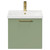 Napoli Olive Green 500mm Wall Mounted Vanity Unit with 1 Tap Hole Basin and Single Drawer with Brushed Brass Handle Front View