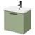 Napoli Olive Green 500mm Wall Mounted Vanity Unit with 1 Tap Hole Basin and Single Drawer with Gunmetal Grey Handle Right Hand View