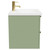 Napoli Olive Green 600mm Wall Mounted Vanity Unit with 1 Tap Hole Basin and 2 Drawers with Brushed Brass Handles Side View