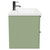 Napoli Olive Green 800mm Wall Mounted Vanity Unit with 1 Tap Hole Basin and 2 Drawers with Gunmetal Grey Handles Side View