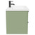 Napoli Olive Green 800mm Wall Mounted Vanity Unit with 1 Tap Hole Basin and 2 Drawers with Matt Black Handles Side View