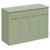Napoli Olive Green 1200mm Floor Standing Vanity Unit for Countertop Basins with 4 Doors and Brushed Brass Handles Left Hand View Napoli Olive Green 1200mm Floor Standing Vanity Unit for Countertop Basins with 4 Doors and Brushed Brass Handles Left Hand View