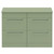 Napoli Olive Green 1200mm Floor Standing Vanity Unit for Countertop Basins with 4 Drawers and Polished Chrome Handles Front View