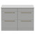 Napoli Gloss Grey Pearl 1200mm Floor Standing Vanity Unit for Countertop Basins with 4 Drawers and Brushed Brass Handles Front View