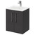 Horizon Graphite Grey 500mm Wall Mounted Vanity Unit with 1 Tap Hole Minimalist Basin and 2 Doors with Polished Chrome Handles Right Hand View