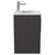 Horizon Graphite Grey 500mm Wall Mounted Vanity Unit with 1 Tap Hole Minimalist Basin and 2 Doors with Polished Chrome Handles Side View