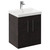 Horizon Metallic Slate 500mm Wall Mounted Vanity Unit with 1 Tap Hole Slim Edge Basin and 2 Doors with Polished Chrome Handles Left Hand View