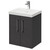 Horizon Graphite Grey 500mm Wall Mounted Vanity Unit with 1 Tap Hole Slim Edge Basin and 2 Doors with Polished Chrome Handles Right Hand View