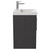 Horizon Graphite Grey 500mm Wall Mounted Vanity Unit with 1 Tap Hole Slim Edge Basin and 2 Doors with Polished Chrome Handles Side View
