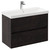 Montego Metallic Slate 800mm Wall Mounted Vanity Unit with 1 Tap Hole Slim Edge Basin and 2 Drawers Left Hand View