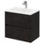 Montego Metallic Slate 600mm Wall Mounted Vanity Unit with 1 Tap Hole Minimalist Basin and 2 Drawers Right Hand View