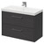 Horizon Graphite Grey 800mm Wall Mounted Vanity Unit with 1 Tap Hole Slim Edge Basin and 2 Drawers with Polished Chrome Handles Right Hand View