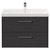 Horizon Graphite Grey 800mm Wall Mounted Vanity Unit with 1 Tap Hole Slim Edge Basin and 2 Drawers with Polished Chrome Handles Front View