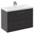 Horizon Graphite Grey 800mm Wall Mounted Vanity Unit with 1 Tap Hole Basin and 2 Drawers with Polished Chrome Handles Left Hand View