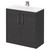 Horizon Graphite Grey 800mm Floor Standing Vanity Unit with 1 Tap Hole Minimalist Basin and 2 Doors with Polished Chrome Handles Right Hand View