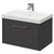 Horizon Graphite Grey 600mm Wall Mounted Vanity Unit with 1 Tap Hole Slim Edge Basin and Single Drawer with Polished Chrome Handle Right Hand View