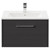 Horizon Graphite Grey 600mm Wall Mounted Vanity Unit with 1 Tap Hole Minimalist Basin and Single Drawer with Polished Chrome Handle Front View