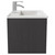 Horizon Graphite Grey 600mm Wall Mounted Vanity Unit with 1 Tap Hole Minimalist Basin and Single Drawer with Polished Chrome Handle Side View