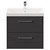 Horizon Graphite Grey 600mm Wall Mounted Vanity Unit with 1 Tap Hole Slim Edge Basin and 2 Drawers with Polished Chrome Handles Front View