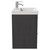 Horizon Graphite Grey 600mm Wall Mounted Vanity Unit with 1 Tap Hole Slim Edge Basin and 2 Drawers with Polished Chrome Handles Side View