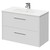 Horizon White Ash 800mm Wall Mounted Vanity Unit with 1 Tap Hole Minimalist Basin and 2 Drawers with Polished Chrome Handles Right Hand View