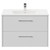 Horizon White Ash 800mm Wall Mounted Vanity Unit with 1 Tap Hole Minimalist Basin and 2 Drawers with Polished Chrome Handles View from Front