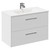 Horizon White Ash 800mm Wall Mounted Vanity Unit with 1 Tap Hole Minimalist Basin and 2 Drawers with Polished Chrome Handles Left Hand View
