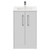 Horizon White Ash 500mm Floor Standing Vanity Unit with 1 Tap Hole Minimalist Basin and 2 Doors with Polished Chrome Handles View from Front